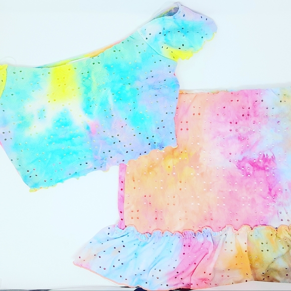 Tie Dye Sorbet Neon Color Skirt Set M - Picture 4 of 4